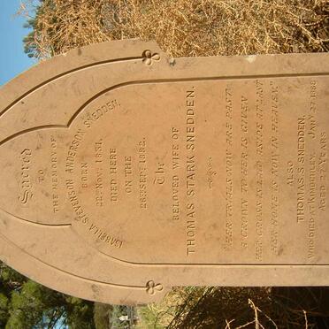 SNEDDEN Thomas S. -1898 &amp; Isabella Stevenson ANDERSON 1831-1982