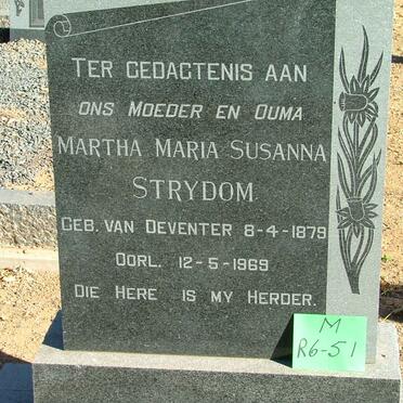 STRYDOM Martha Maria Susanna nee VAN DEVENTER 1879-1969