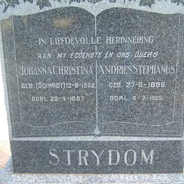 STRYDOM Andries Stephanus 1896-1965 &amp; Johanna Christina SCHMIDT 1900-1957