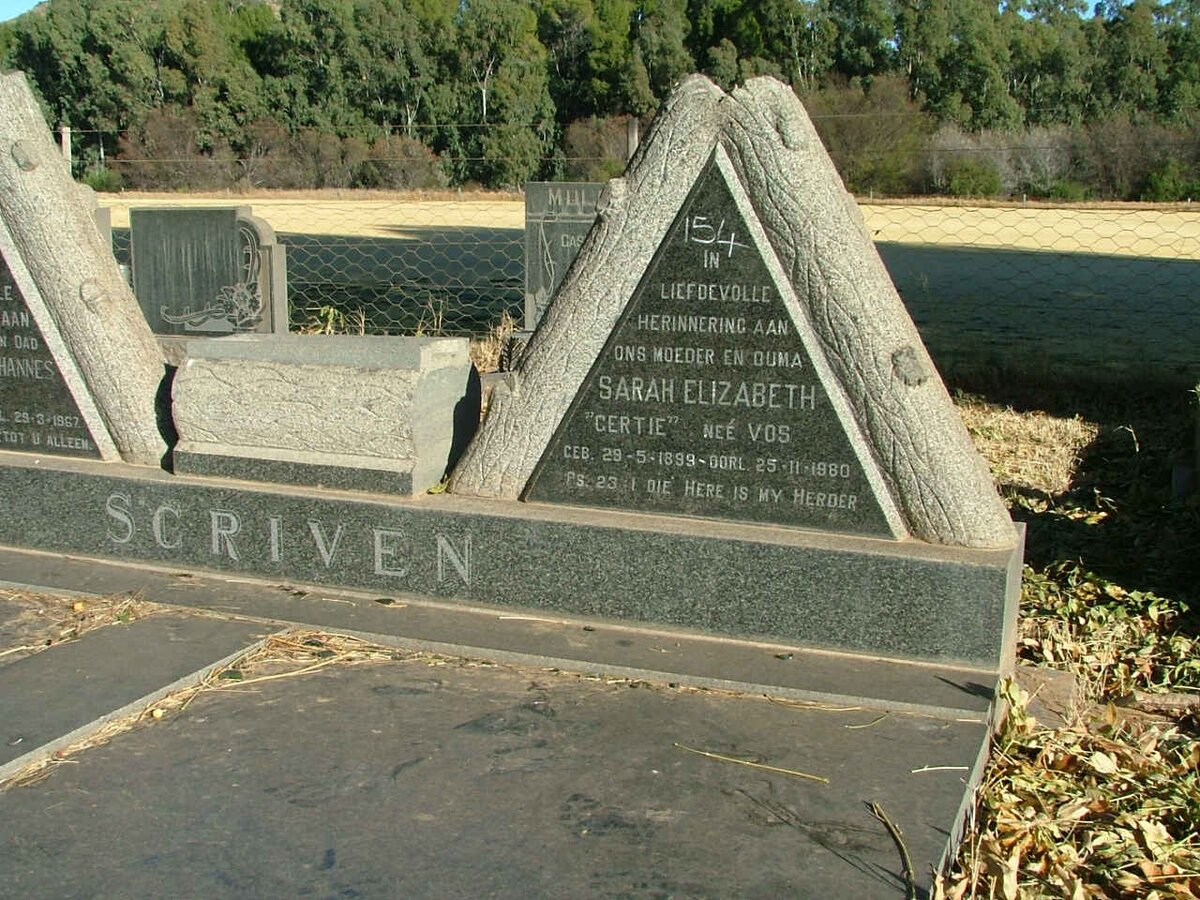 SCRIVEN Sarah Elizabeth nee VOS 1899-1980