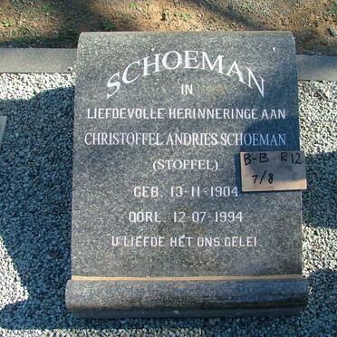 SCHOEMAN Christoffel Andries 1904-1994