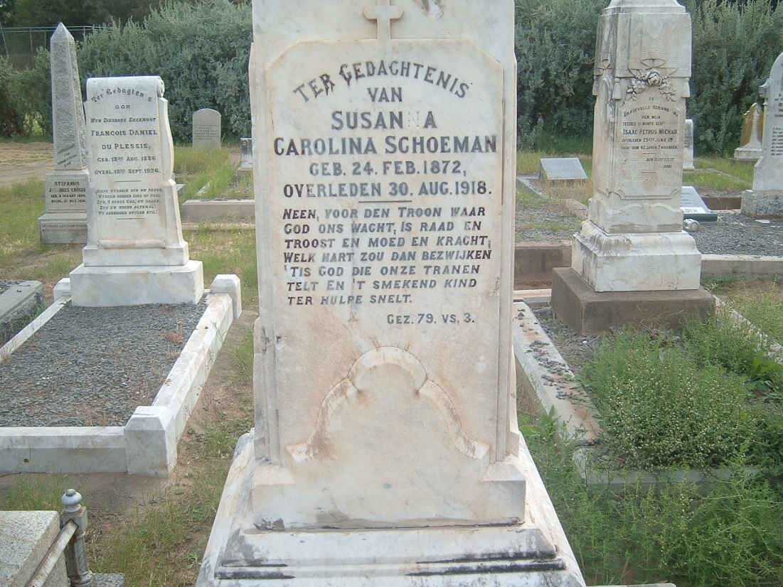 SCHOEMAN Susanna Carolina 1872-1918