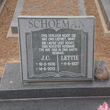 SCHOEMAN J.C. 1936-2013 &amp; Lettie 1937-