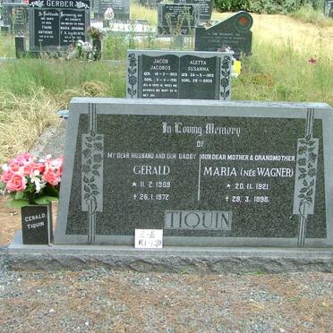 TIQUIN Gerald 1909-1972 &amp; Maria WAGNER 1921-1998