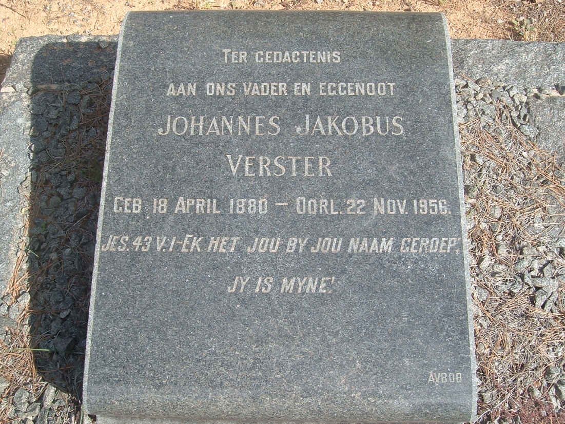 VERSTER Johannes Jakobus 1880-1956