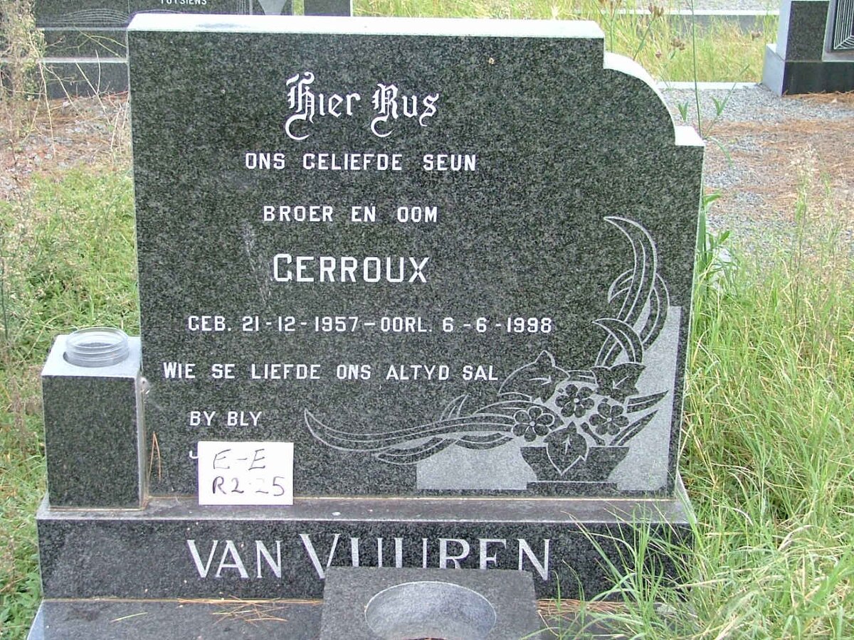 VUUREN Gerroux, van 1957-1998