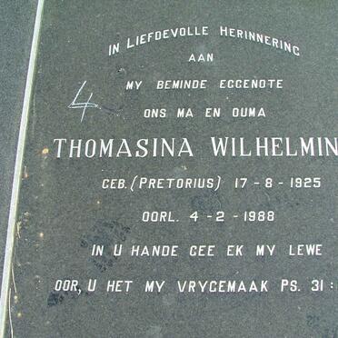 VERSTER Barend Johannes 1925-2004 &amp; Thomasina Wilhelmina PRETORIUS 1925-1988 