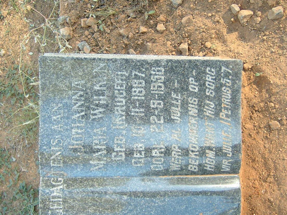 WILKEN Johanna Maria nee KRUGER 1887-1958