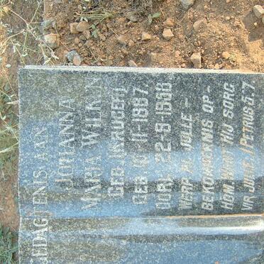 WILKEN Johanna Maria nee KRUGER 1887-1958