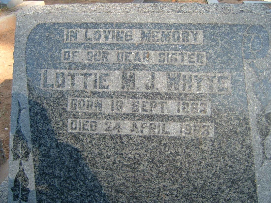 WHYTE M.J. 1883-19?3