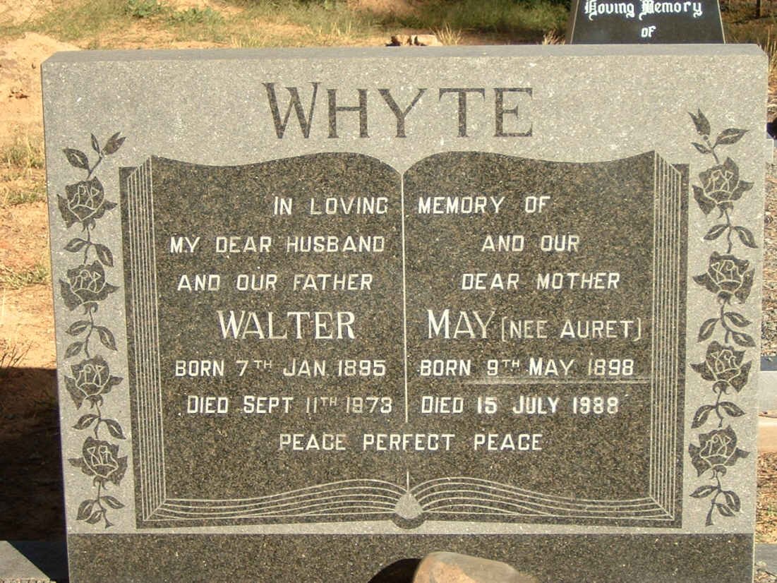 WHYTE Walter 1895-1973 &amp; May AURET 1898-1988