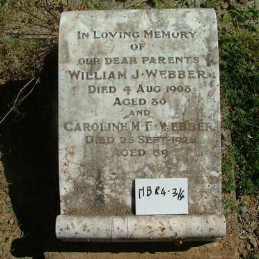 WEBBER William J. -1908 &amp; Caroline M.T. -192?