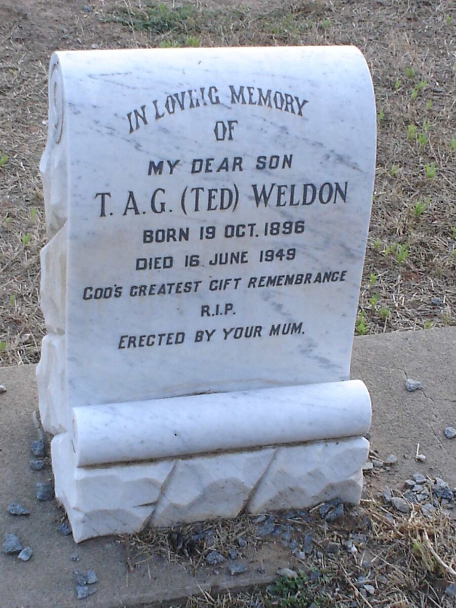 WELDON T.A.G. 1896-1949