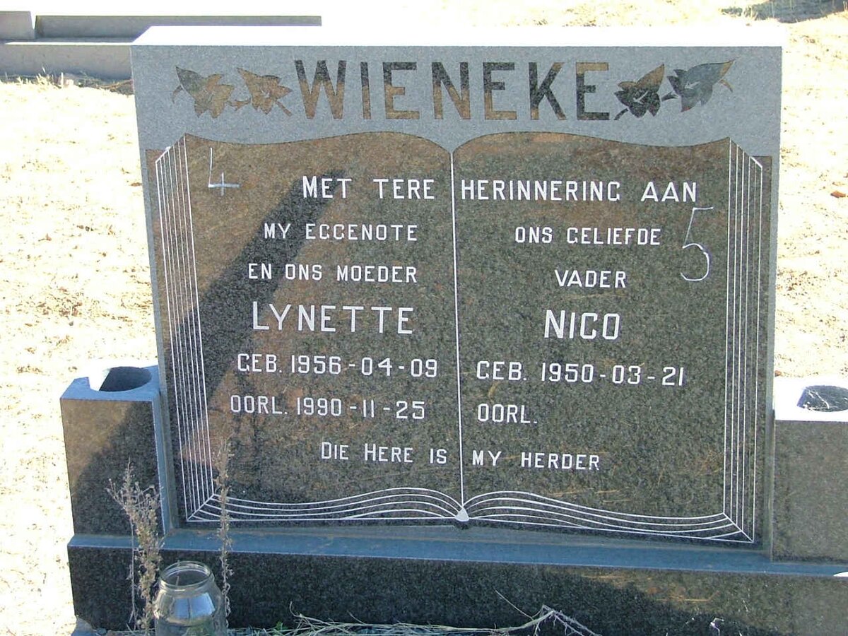 WIENEKE Nico 1950- &amp;  Lynette 1956-1990
