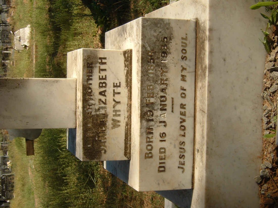 WHYTE Jane Elizabeth 1859-1935