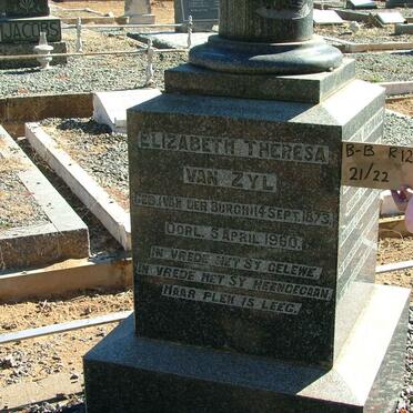 ZYL Elizabeth Theresa, van nee VAN DER BURGH 1873-1960