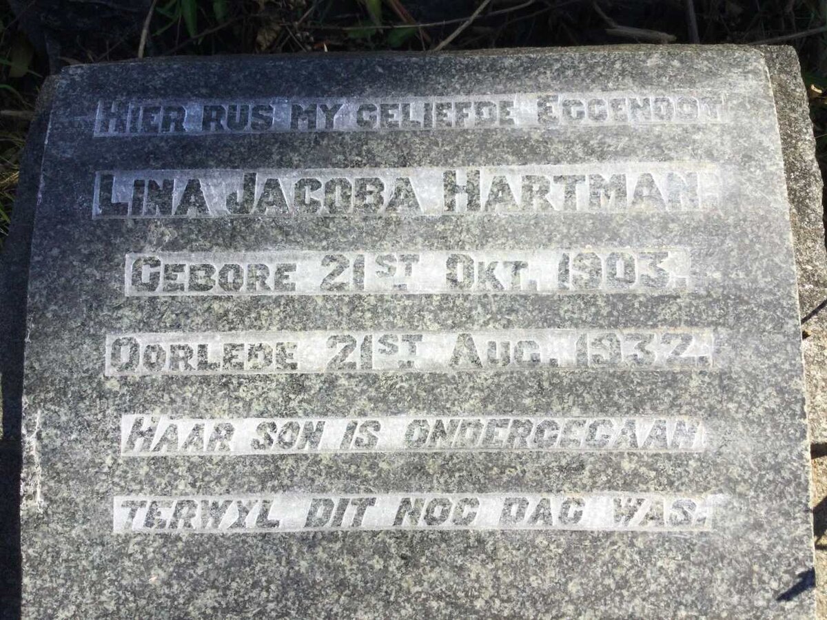 HARTMAN Lina Jacoba 1903-1932