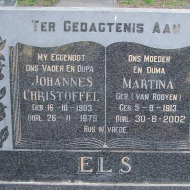 ELS Johannes Christoffel 1903-1979 &amp; Martina VAN ROOYEN 1913-2002