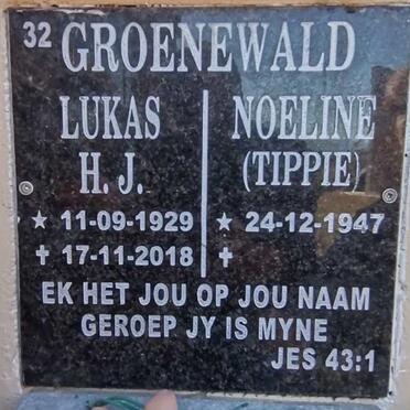 GROENEWALD Lukas H.J. 1929-2018 &amp; Noeline 1947-