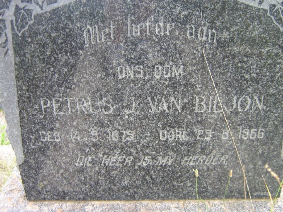 BILJON Petrus J., van 1875-1966