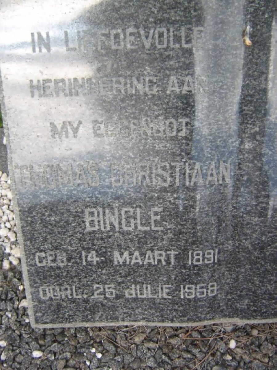 BINGLE Thomas Christiaan 1891-1958