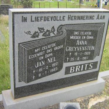 BRITS Jan Nel 1912-1983 &amp; Anna GREYVENSTEIN 1909-1987