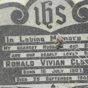 CLOETE Ronald Vivian 1907-1945