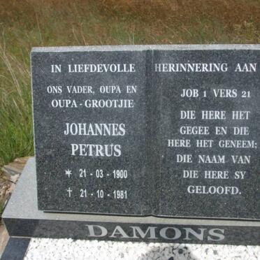 DAMONS Johannes Petrus 1900-1981