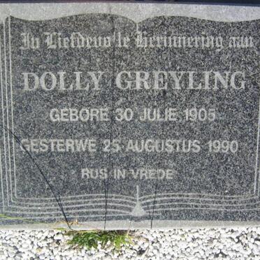 GREYLING Dolly 1905-1990
