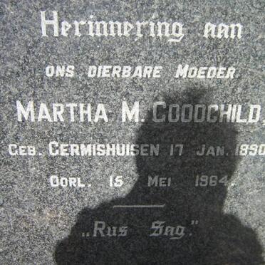 GOODCHILD Martha M. nee GERMISHUISEN 1890-1964
