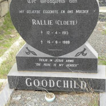 GOODCHILD Rallie nee CLOETE 1913-1989