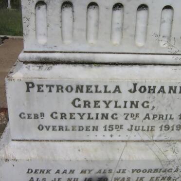 GREYLING Daniel Jacobus 1878-1918 &amp; Petronella Johanna GREYLING 1882-1919