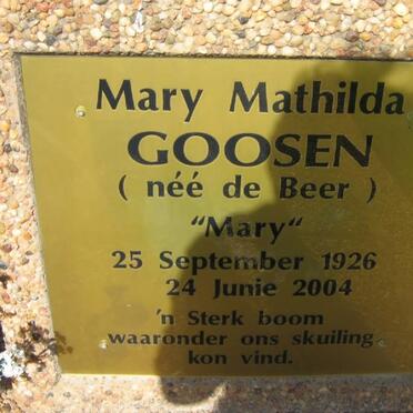GOOSEN Johan Christiaan Landman 1922-1991 &amp; Mary Mathilda DE BEER 1926-2004
