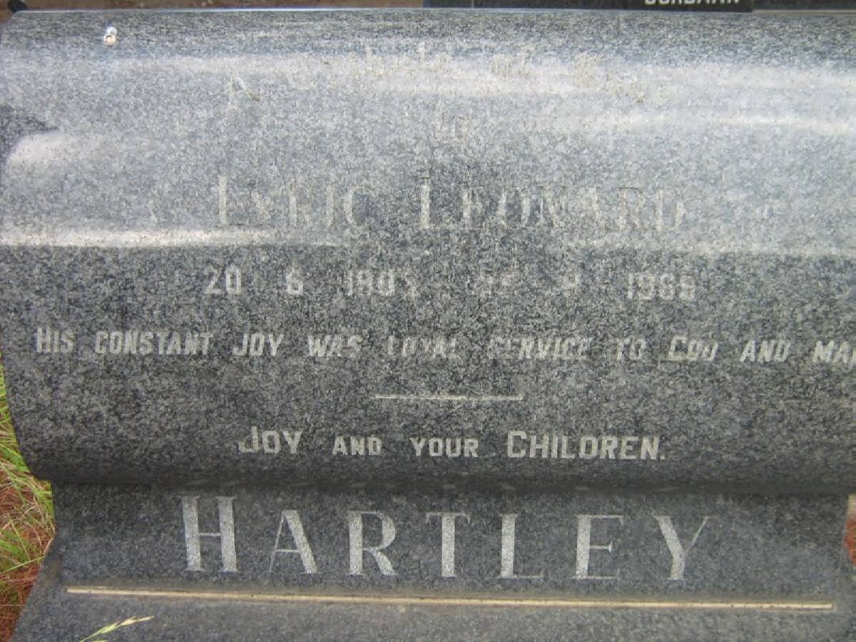 HARTLEY Lyric Leonard 1909-1969