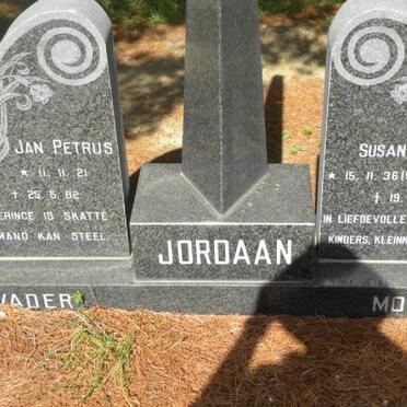 JORDAAN Jan Petrus 1921-1982 &amp; Susan WILLIAMS 1936-2003