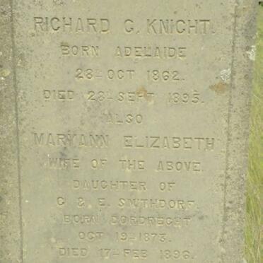 KNIGHT Richard G. 1862-1895 &amp; Mary Ann Elizabeth SMITHDORF 1873-1896