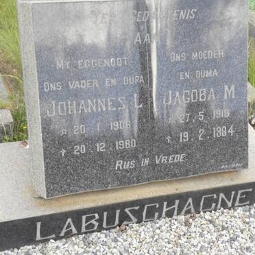 LABUSCHAGNE Johannes L. 1906-1960 &amp; Jacoba M. 1919-1984