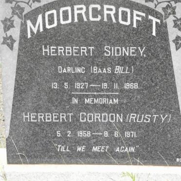 MOORCROFT Herbert Sidney 1927-1968 :: MOORCROFT Herbert Gordon 1958-1971