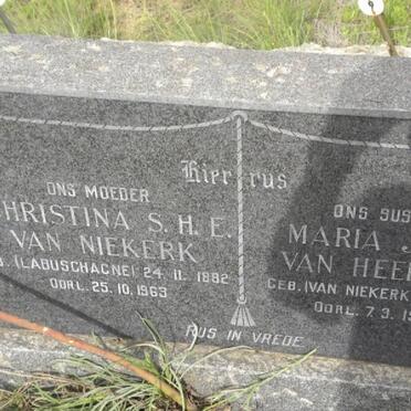 NIEKERK Christina S.H.E., van nee LABUSCHAGNE 1882-1963 :: VAN HEERDEN Maria J.C. nee VAN NIEKERK 1903-1963