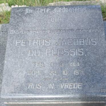 PLESSIS Petrus Jacobus, du 1914-1971