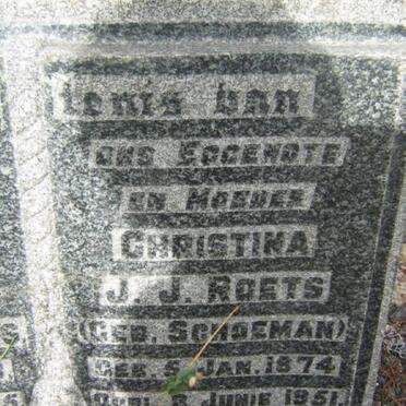 ROETS Johannes Petrus Jacobus 1878-1935 &amp; Christina J.J. SCHOEMAN 1874-1951