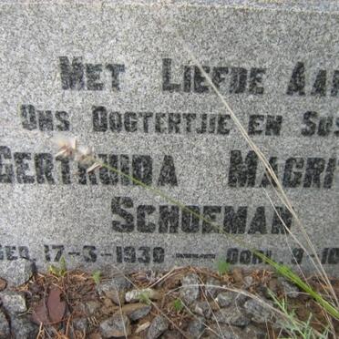 SCHOEMAN Gertruida Magritha 1930-1941