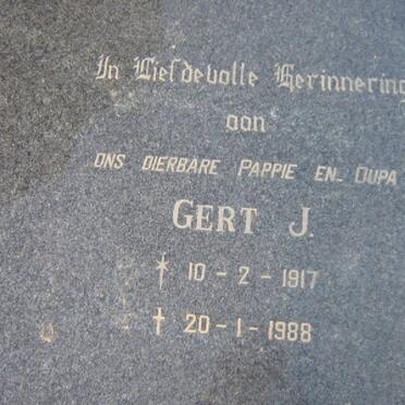 SCHOEMAN Gert J. 1917-1988