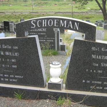 SCHOEMAN J.W. 1912-1988 &amp; Martha C.J. STRYDOM 1912-1983