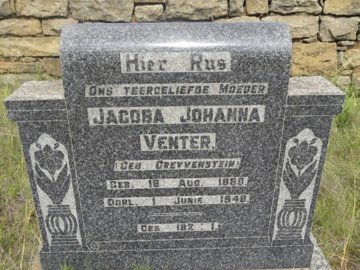 VENTER Jacoba Johanna nee GREYVENSTEIN 1880-1948