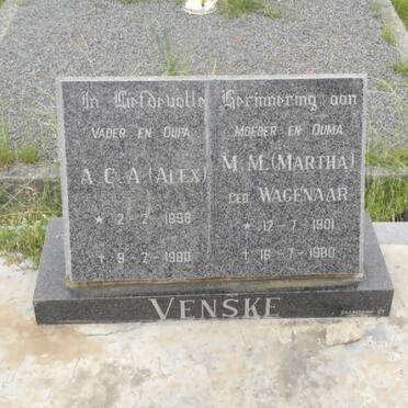 VENSKE A.C.A. 1898-1980 &amp; M.M. WAGENAAR 1901-1980