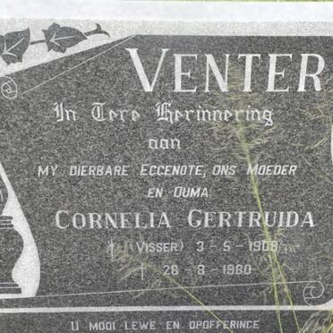 VENTER Cornelia Gertruida nee VISSER 1908-1980