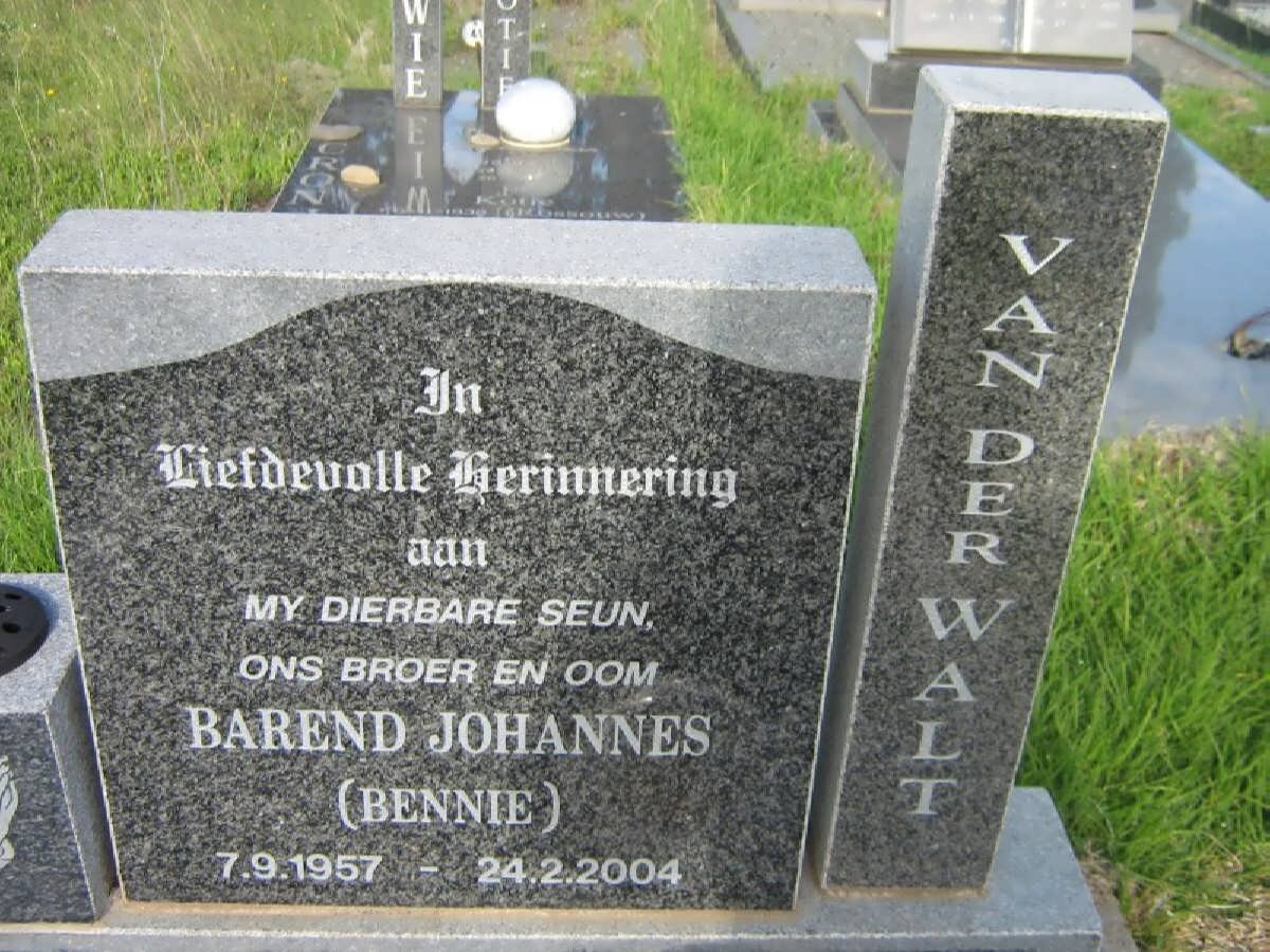 WALT Barend Johannes, van der 1957-2004