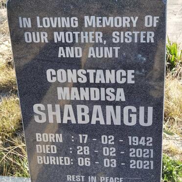 SHABANGU Constance Mandisa 1942-2021