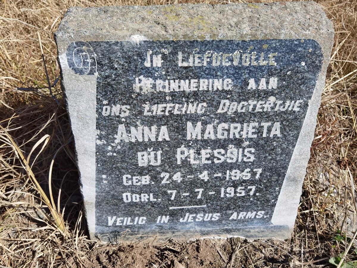 PLESSIS Anna Magrieta, du 1957-1957